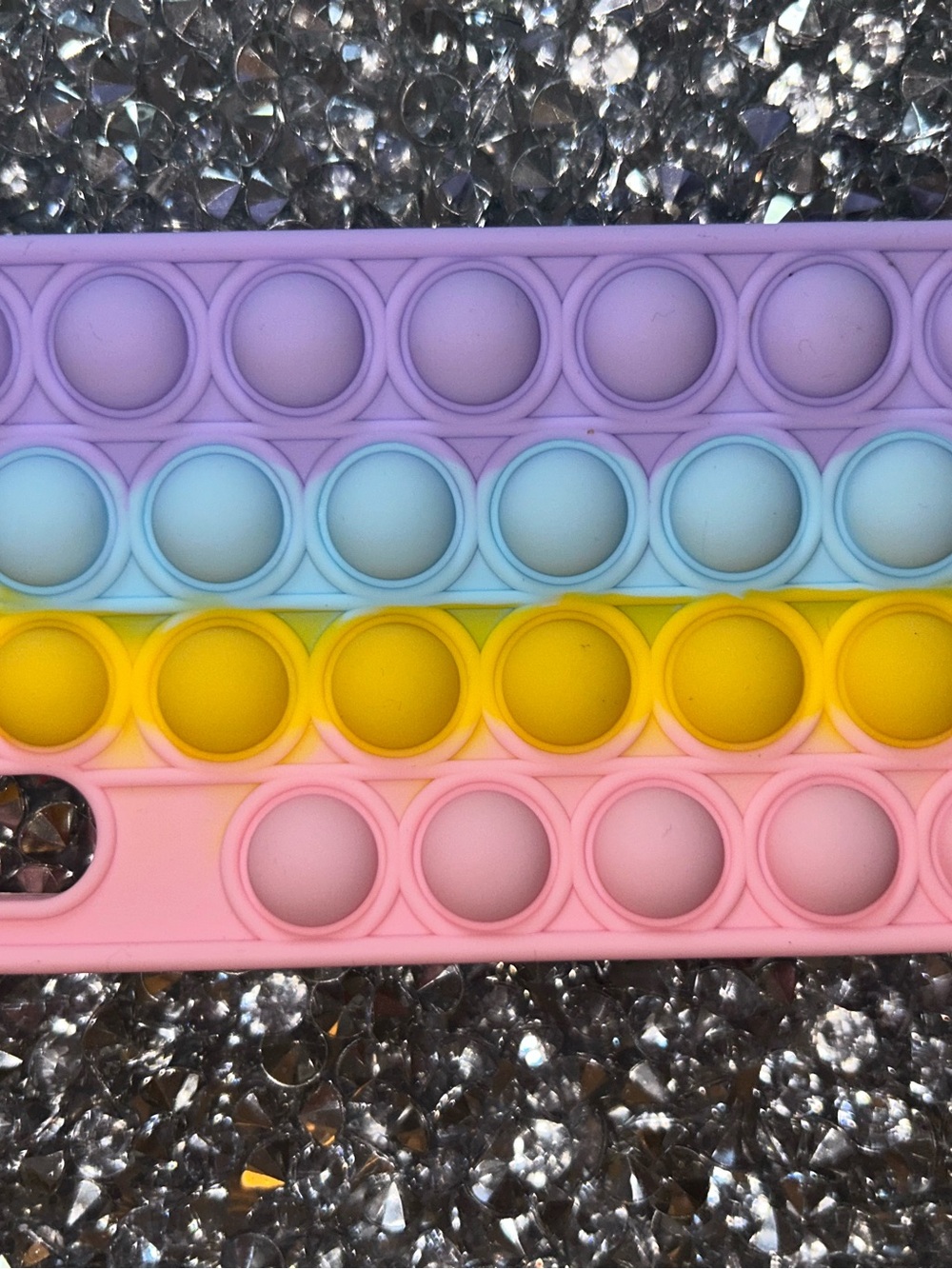 Silicone Rainbow Pop-It Fidget Toy - Pastel Purple, Blue, Yellow, Pink